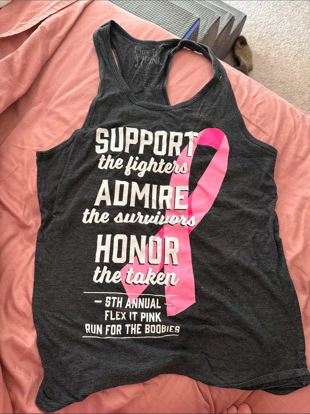 Flex it Pink Pink Ribbon Breast Cancer Awareness Tank Top